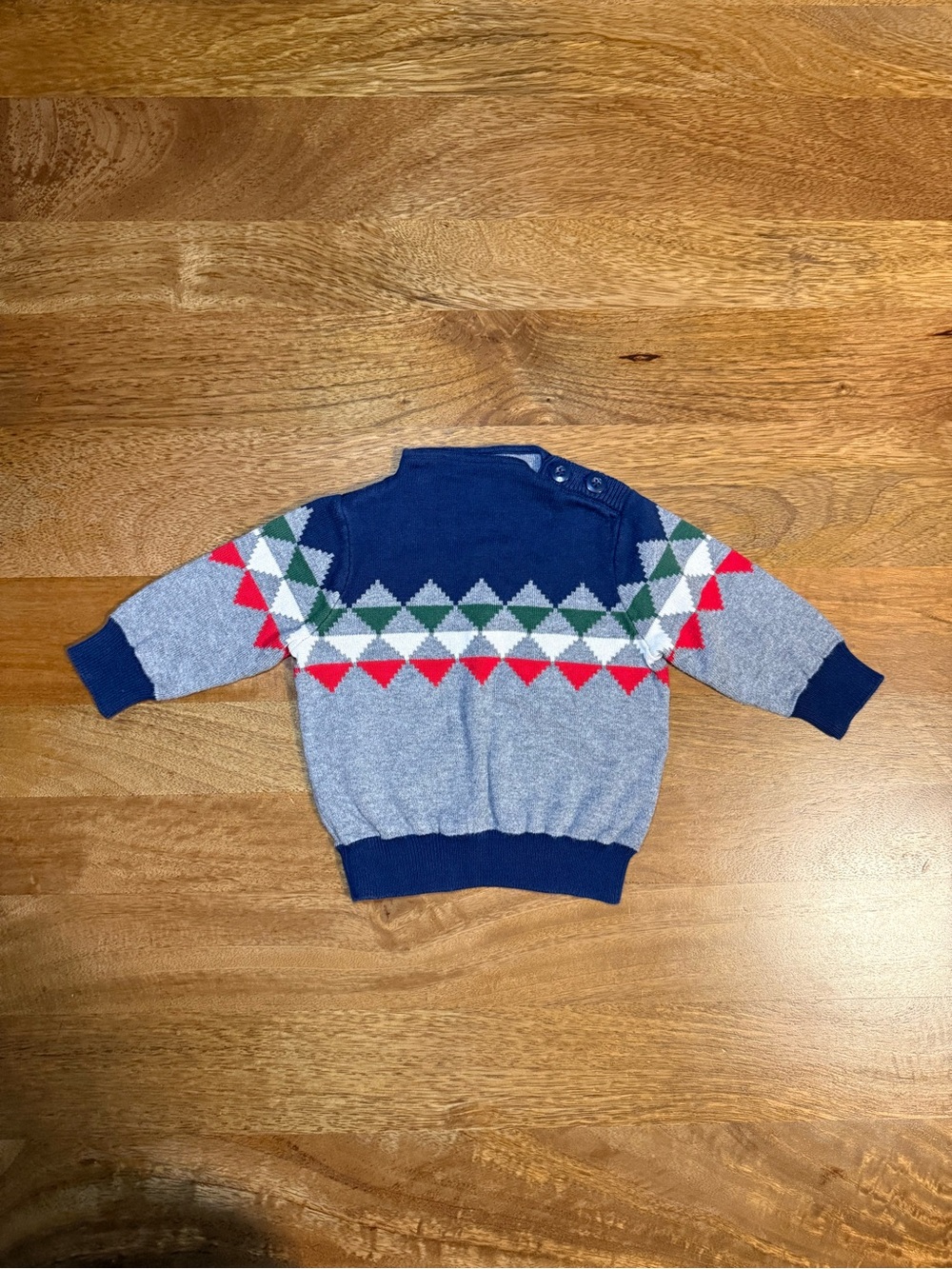 Hanna Andersson Baby Geometric Fair Isle Sweater - Navy, Gray & Red